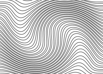 Modern background with thin swirling black lines on a white backdrop. Vector illustration