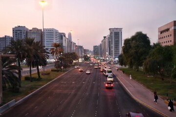 Fototapeta na wymiar Traffic jam in Abu Dhabi