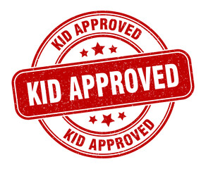kid approved stamp. kid approved label. round grunge sign