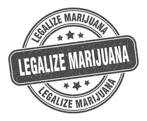 legalize marijuana stamp. legalize marijuana label. round grunge sign