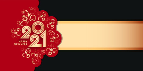 Happy new year 2021 template banner background