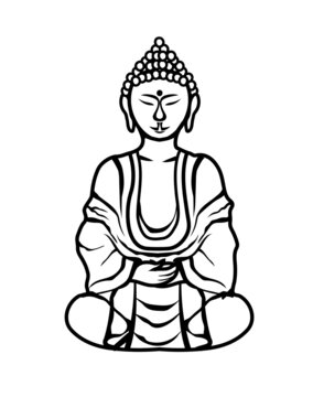 Vector illustration of sitting Buddha