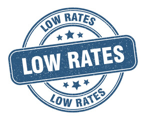 low rates stamp. low rates label. round grunge sign