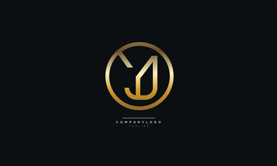 Letter YJ or JY Business Logo Design Alphabet Icon Vector Monogram