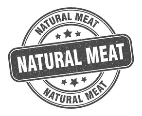 natural meat stamp. natural meat label. round grunge sign