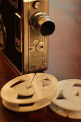 Retro camera on the table