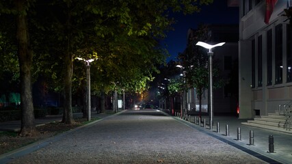 Night streets in Podgorica. The capital of Montenegro.