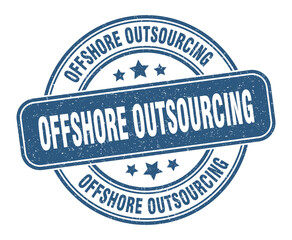 offshore outsourcing stamp. offshore outsourcing label. round grunge sign