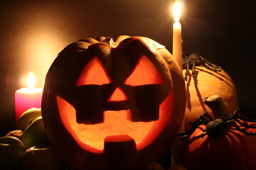Jack-o'-lantern. Jack O Lantern. Halloween Pumpkin
