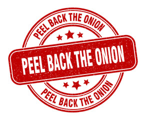 peel back the onion stamp. peel back the onion label. round grunge sign
