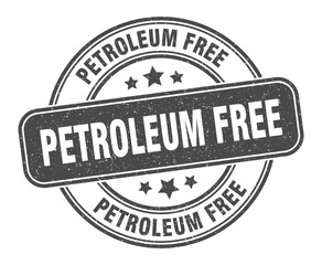 petroleum free stamp. petroleum free label. round grunge sign