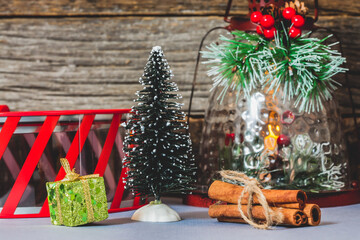 Christmas decoration with little tree