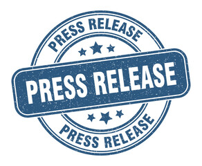 press release stamp. press release label. round grunge sign