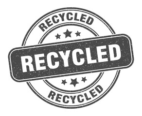 recycled stamp. recycled label. round grunge sign