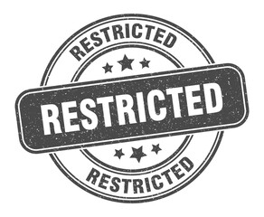 restricted stamp. restricted label. round grunge sign