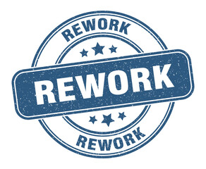 rework stamp. rework label. round grunge sign