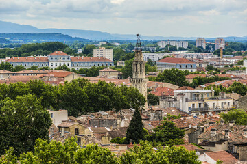 Fototapeta premium Aerial view of Avignon city. Avignon - the historic capital of Provence, commune in southeastern France.