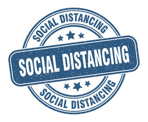 social distancing stamp. social distancing label. round grunge sign