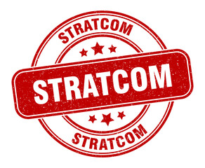 stratcom stamp. stratcom label. round grunge sign