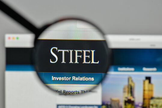 Milan, Italy - November 1, 2017: Stifel Financial logo on the website homepage.