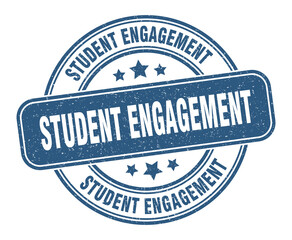 student engagement stamp. student engagement label. round grunge sign