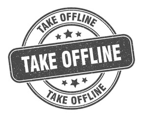 take offline stamp. take offline label. round grunge sign