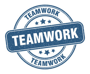 teamwork stamp. teamwork label. round grunge sign