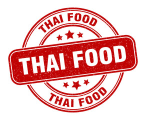 thai food stamp. thai food label. round grunge sign