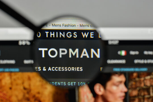 Milan, Italy - November 1, 2017: Topman logo on the website homepage.