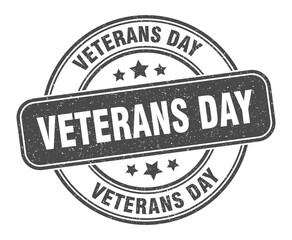veterans day stamp. veterans day label. round grunge sign