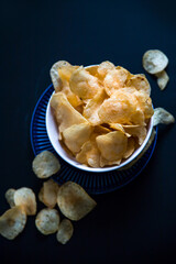 Potato chips in a bowl