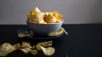 Potato chips in a bowl