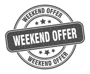 weekend offer stamp. weekend offer label. round grunge sign