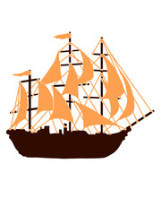Segelschiff Silhouette Design 