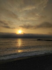 Pacific Ocean - Sunset at Miraflores, Lima, Peru - One of the most affluent districts that make up the city of Lima. It has various hotels, restaurants, bars, nightclubs, and department stores.