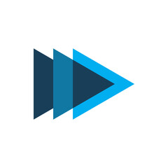 blue triangle play logo design