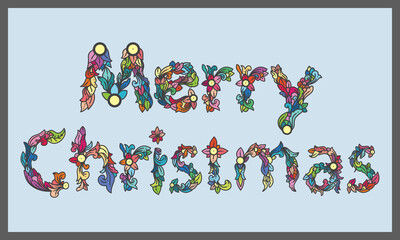 merry christmas text vector and typography decoration creative ornament, for gift car and print