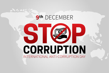Stop Corruption and International Anti-Corruption Day Banner Illustration - Powered by Adobe