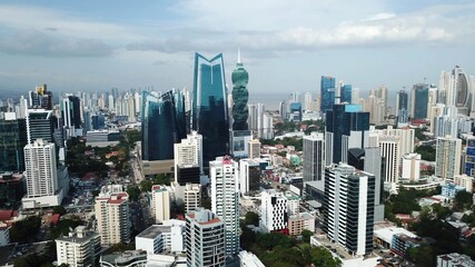 Panama City. Aerial view of Panama City buildings skyline