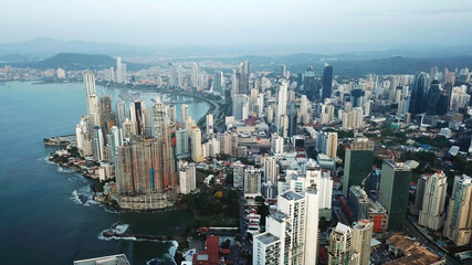 Panama City. Aerial view of Panama City buildings skyline