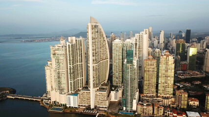 Panama City. Aerial view of Panama City buildings skyline