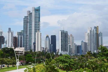 Panama City. Aerial view of Panama City buildings skyline