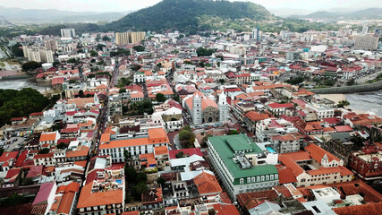 Casco Viejo - Panama. Aerial view of the historic center of Panama City