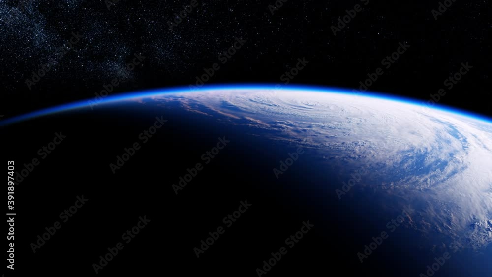 Wall mural view of the planet earth with large hurricane. high detailed and realistic 3d animation. 4k. uhd. 38