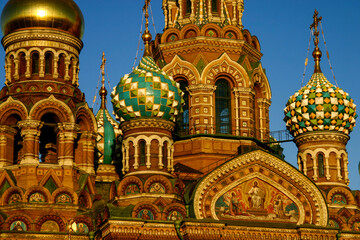 Fototapeta premium Close-Up Picture of The&nbsp;Church of the Savior on Spilled Blood in Saint Petersburg, Russia