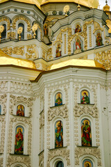 Fototapeta na wymiar Exterior of the Dormition Cathedral, Kyiv Monastery of the Caves in Kyiv, Ukraine