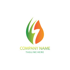 leaves logo energy vector illustration color design
