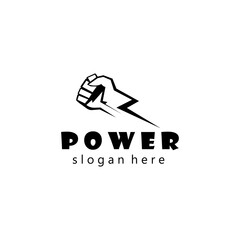 Hand logo illustration power abstract vector design