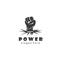 Hand logo illustration power abstract vector design