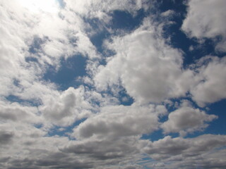 Fototapeta na wymiar White clouds in the sky in summer